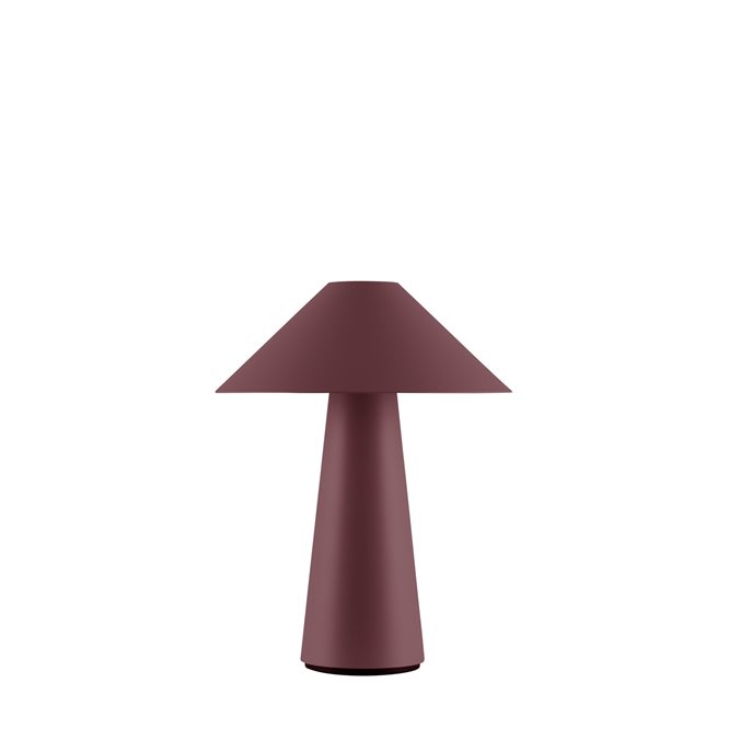Burgundowa lampa stołowa przenośna grzybek Cannes IP44 Globen Lighting